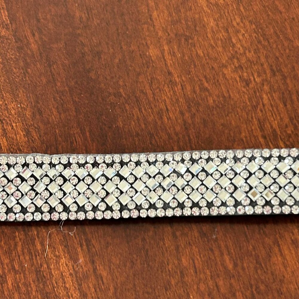 Thin 3/4 Inch Wide Rhinestone Jeweled Accent Belt for Formal or Bridal Dress